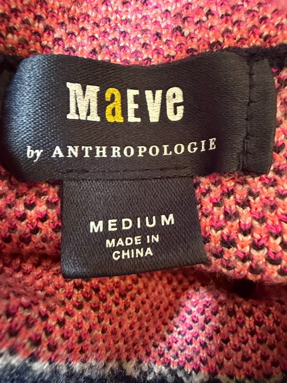 Anthropologie Maeve Ski Slope Turtleneck Sweater Navy Pink Size Medium
